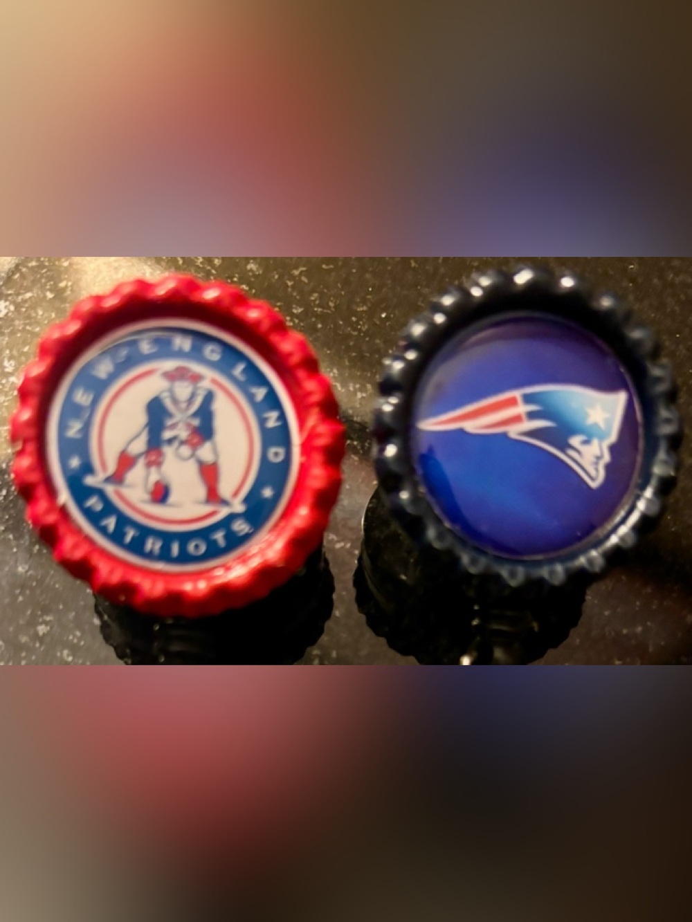 2 NFL Football New England Patriots Nurse Badge Reels ID Holders Alligator Clips
